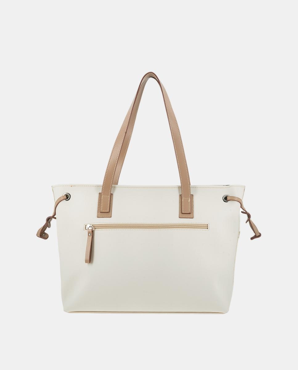 Mala Shopper com Alças Ajustáveis Bege-3