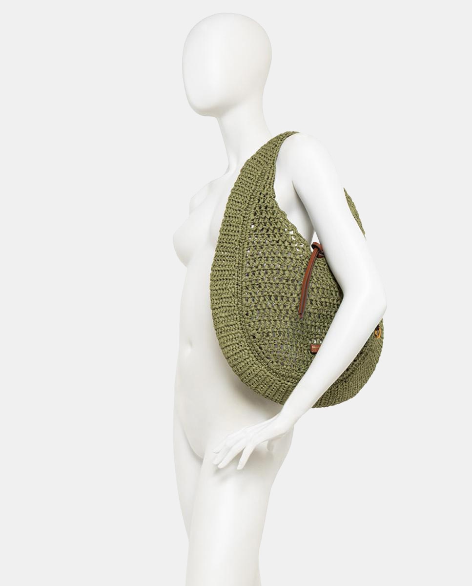 Mala de Ombro Modelo Nefeli em Crochet de Palha Tecida Cru-6