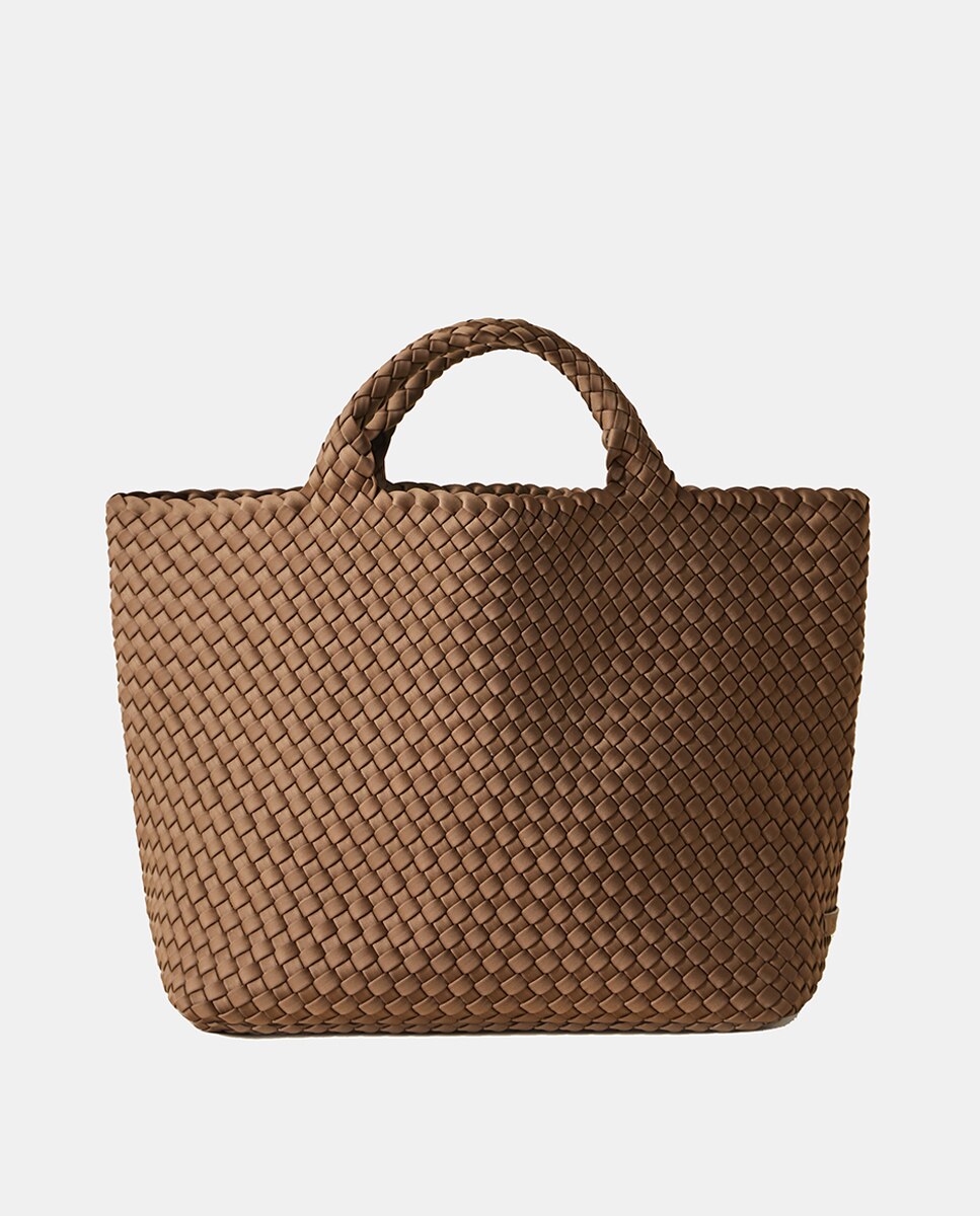 Tote mediano trenzado modelo St Barths - Naguedi - Marrón Marrón-1