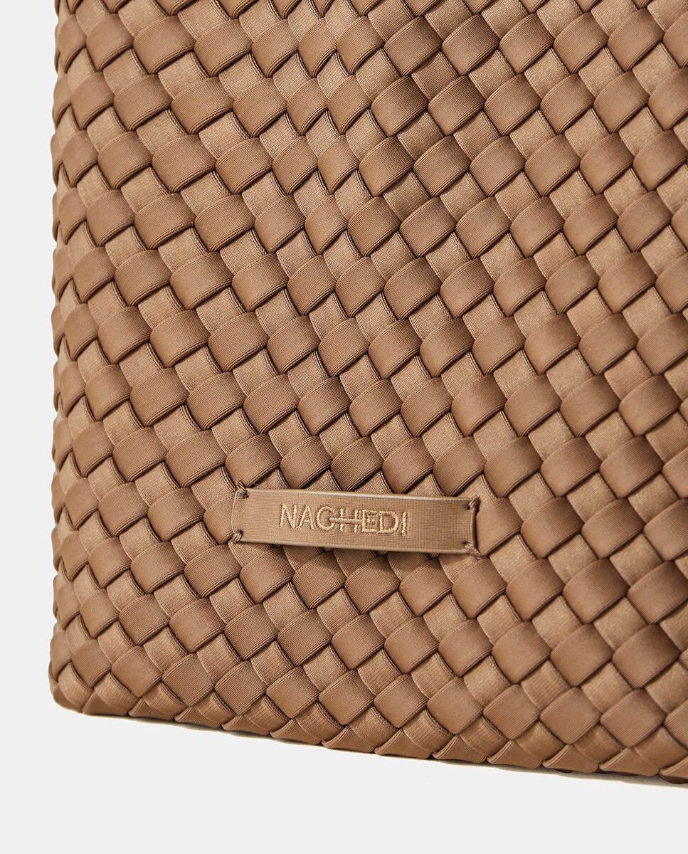 Tote mediano trenzado modelo St Barths - Naguedi - Marrón Marrón-2