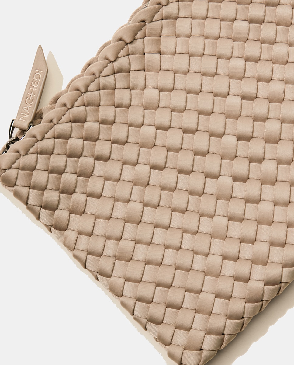 Mala Hobo Entrançada Modelo Nomad Bege-3