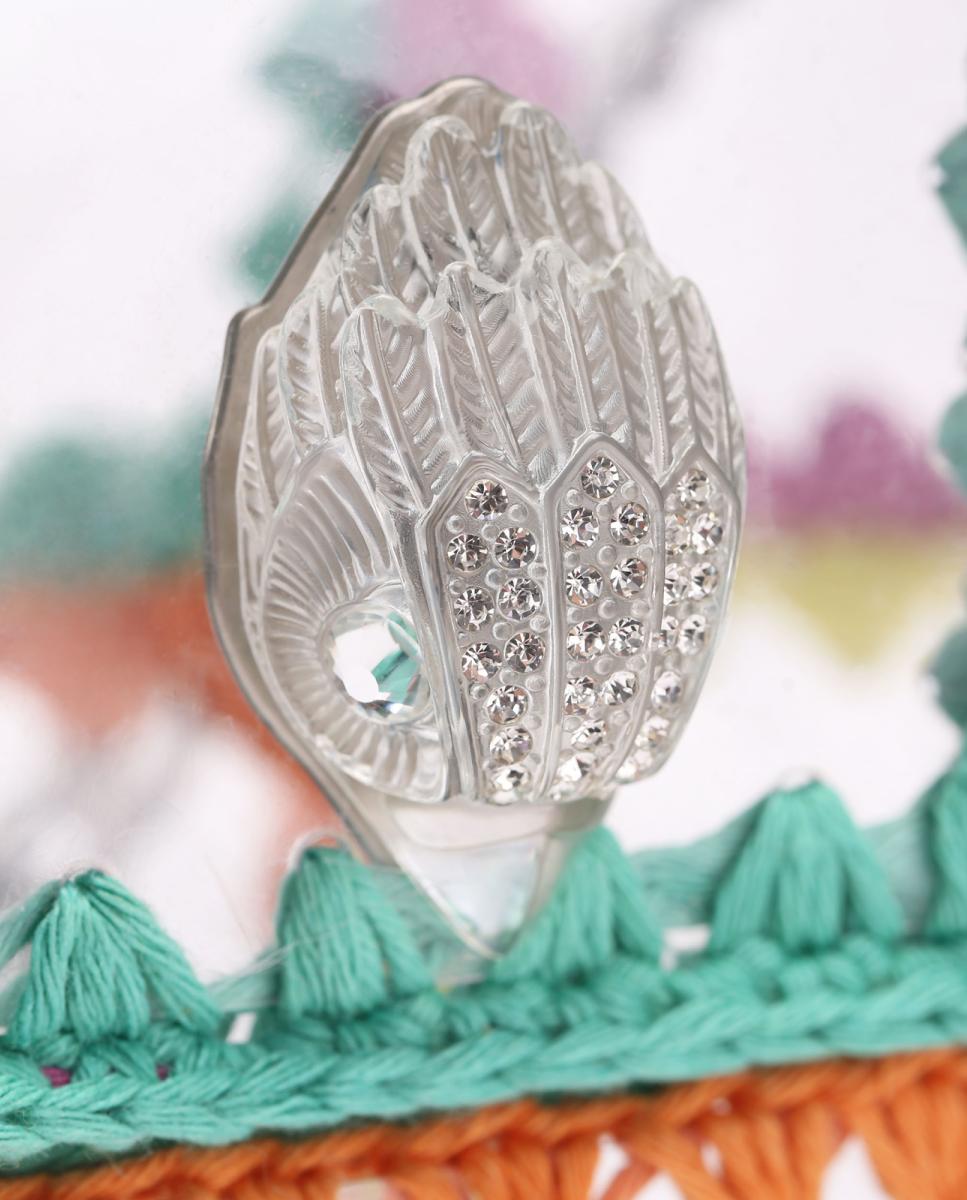 Mala Média Kensington em Vinil e Crochet Multicolor-4