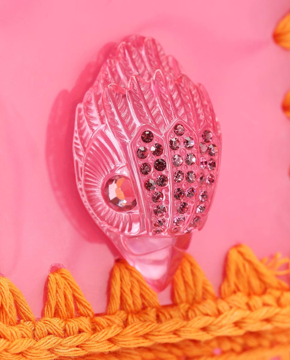 Mala Kensington Média em Crochet Rosa-4