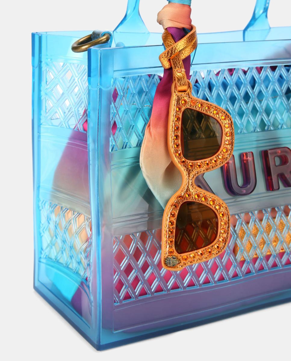 Mala Tipo Tote Jelly Pequena Azul-4