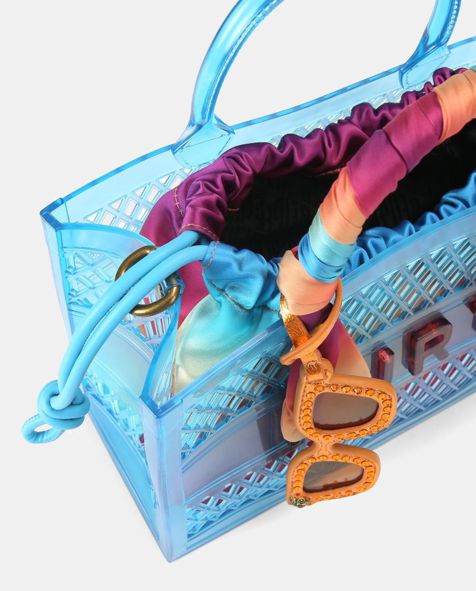 Mala Tipo Tote Jelly Pequena Azul-5