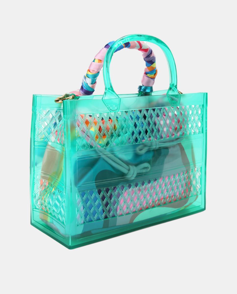 Mala Tipo Tote Jelly Pequena Verde-3