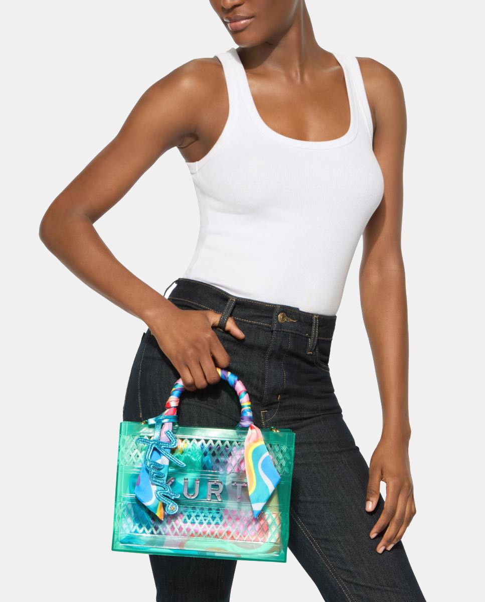 Mala Tipo Tote Jelly Pequena Verde-6