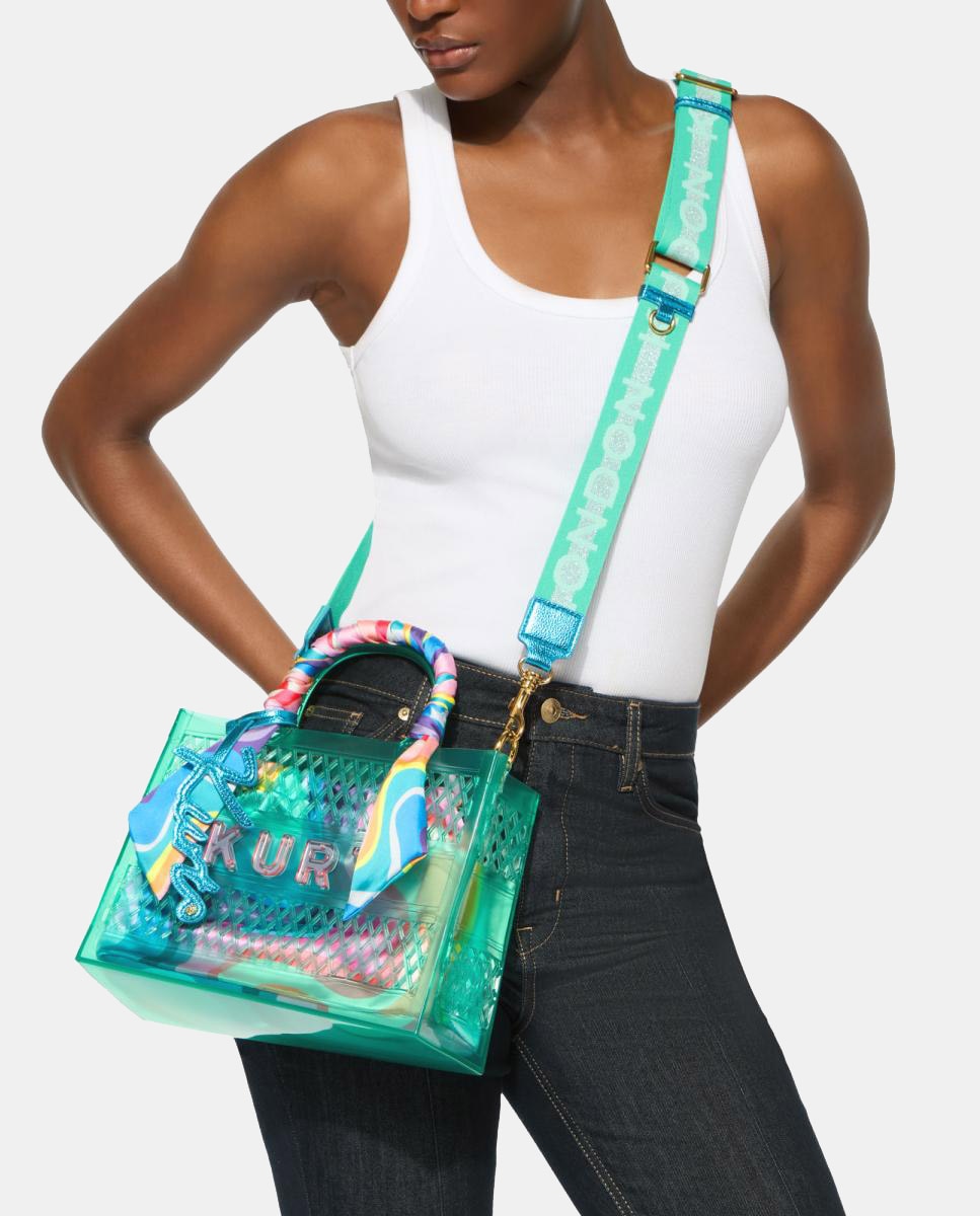 Mala Tipo Tote Jelly Pequena Verde-7