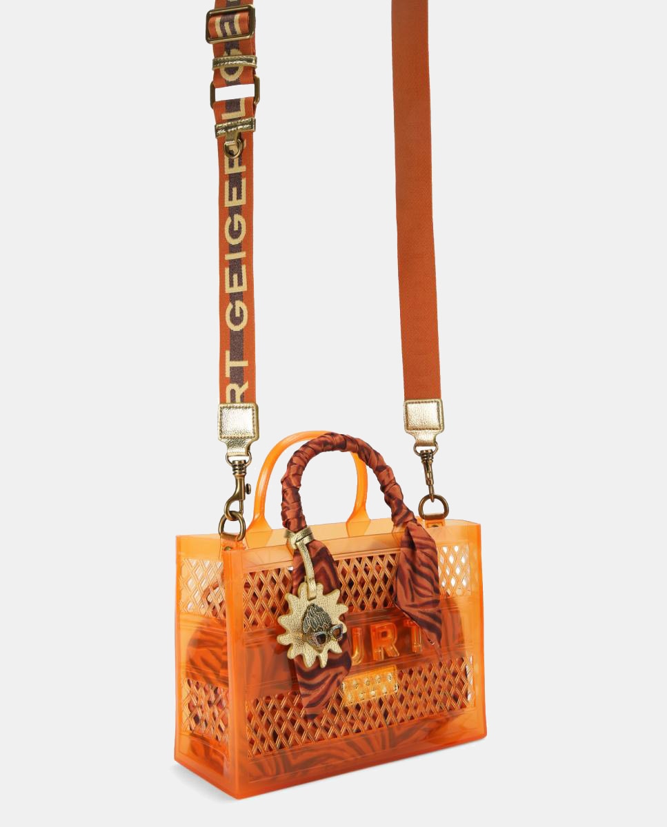 Mala Tipo Tote Jelly Pequena Laranja-2