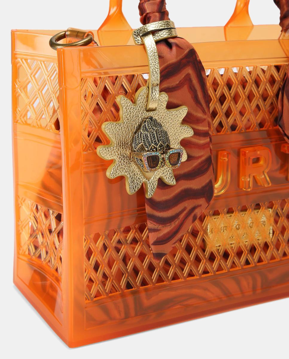 Mala Tipo Tote Jelly Pequena Laranja-4