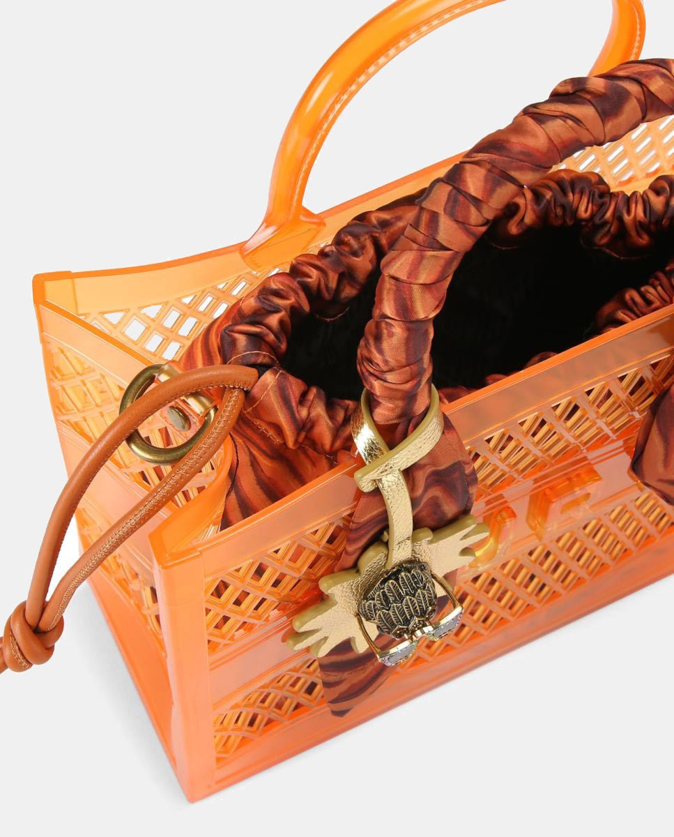 Mala Tipo Tote Jelly Pequena Laranja-5