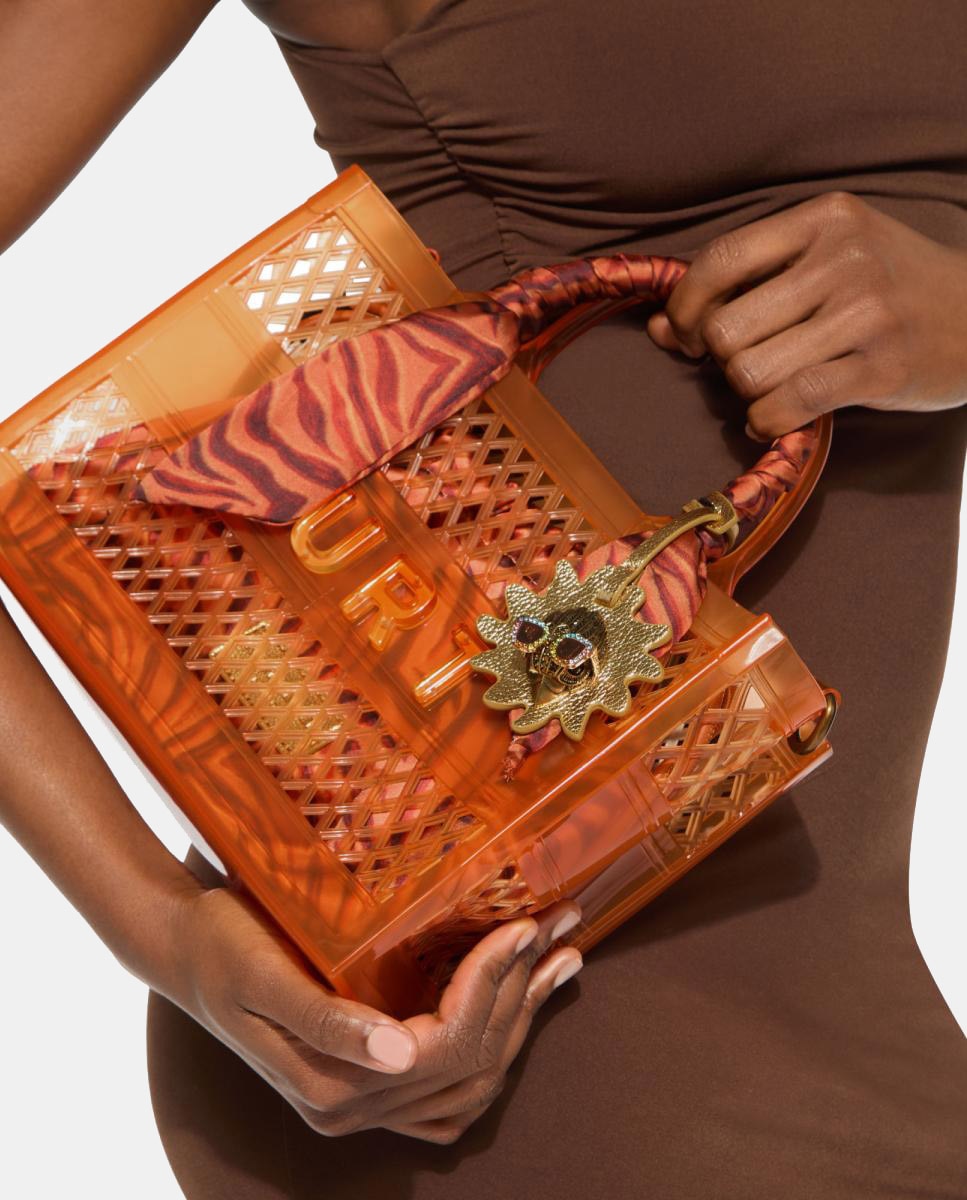 Mala Tipo Tote Jelly Pequena Laranja-7