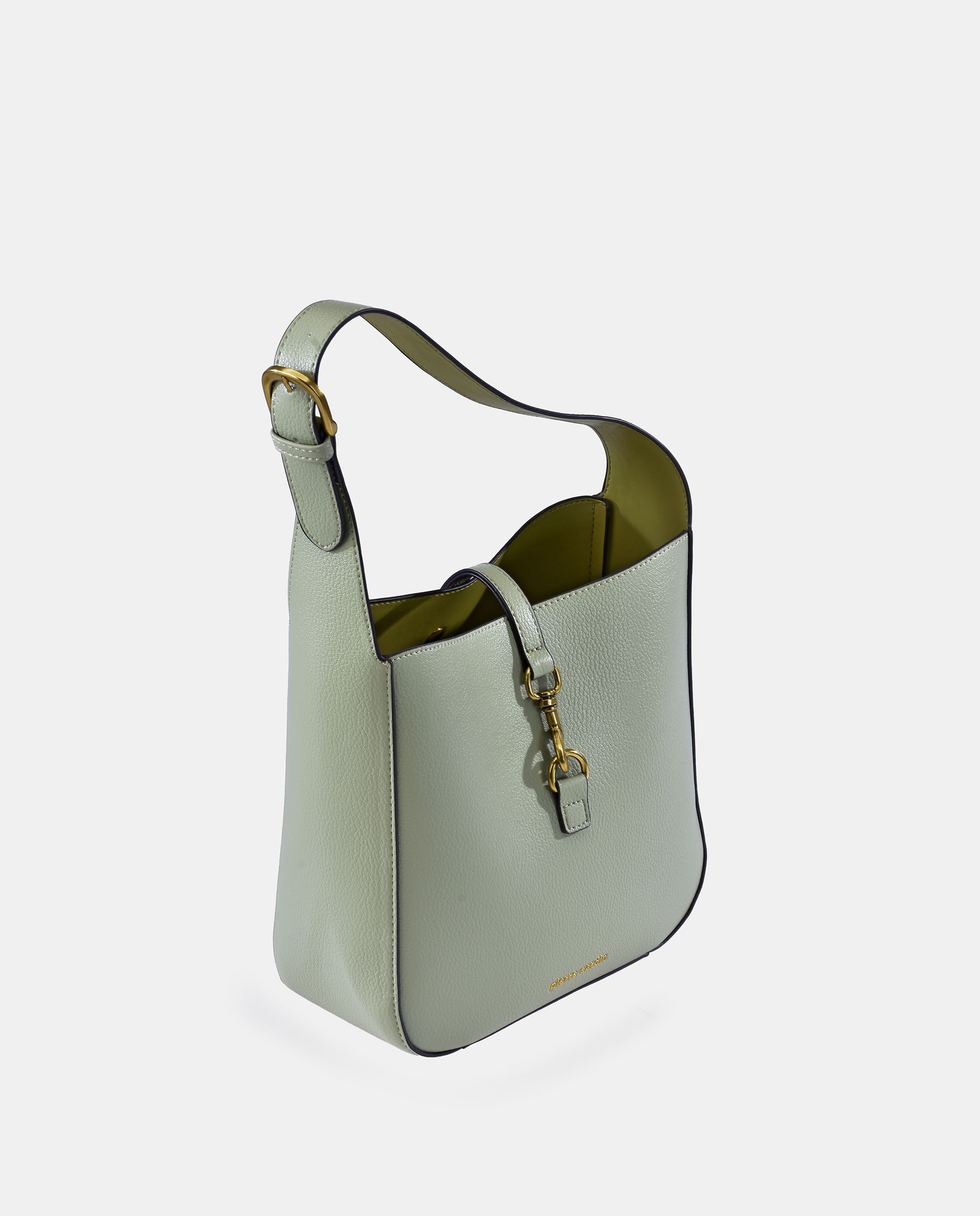 Mala Shopper em PU com Mosquetão Verde Água-2