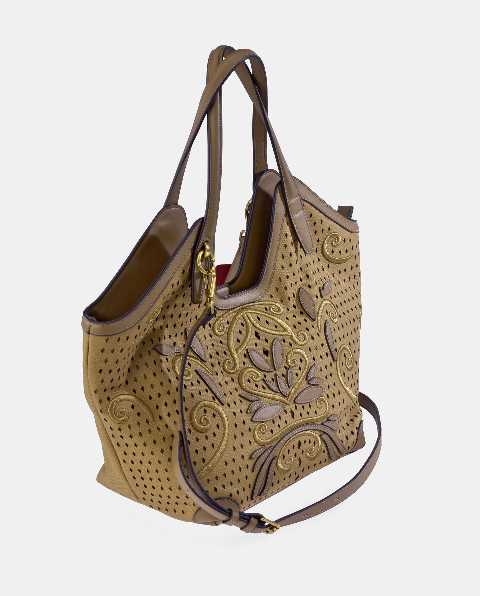 Mala Carryall em P.U. com Bordado Castanho-2