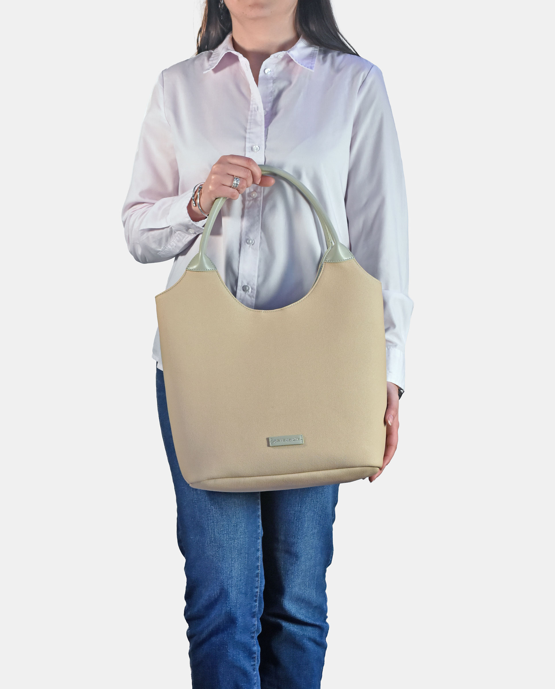 Mala Shopper de Alça Dupla em P.U. Verde Água-6