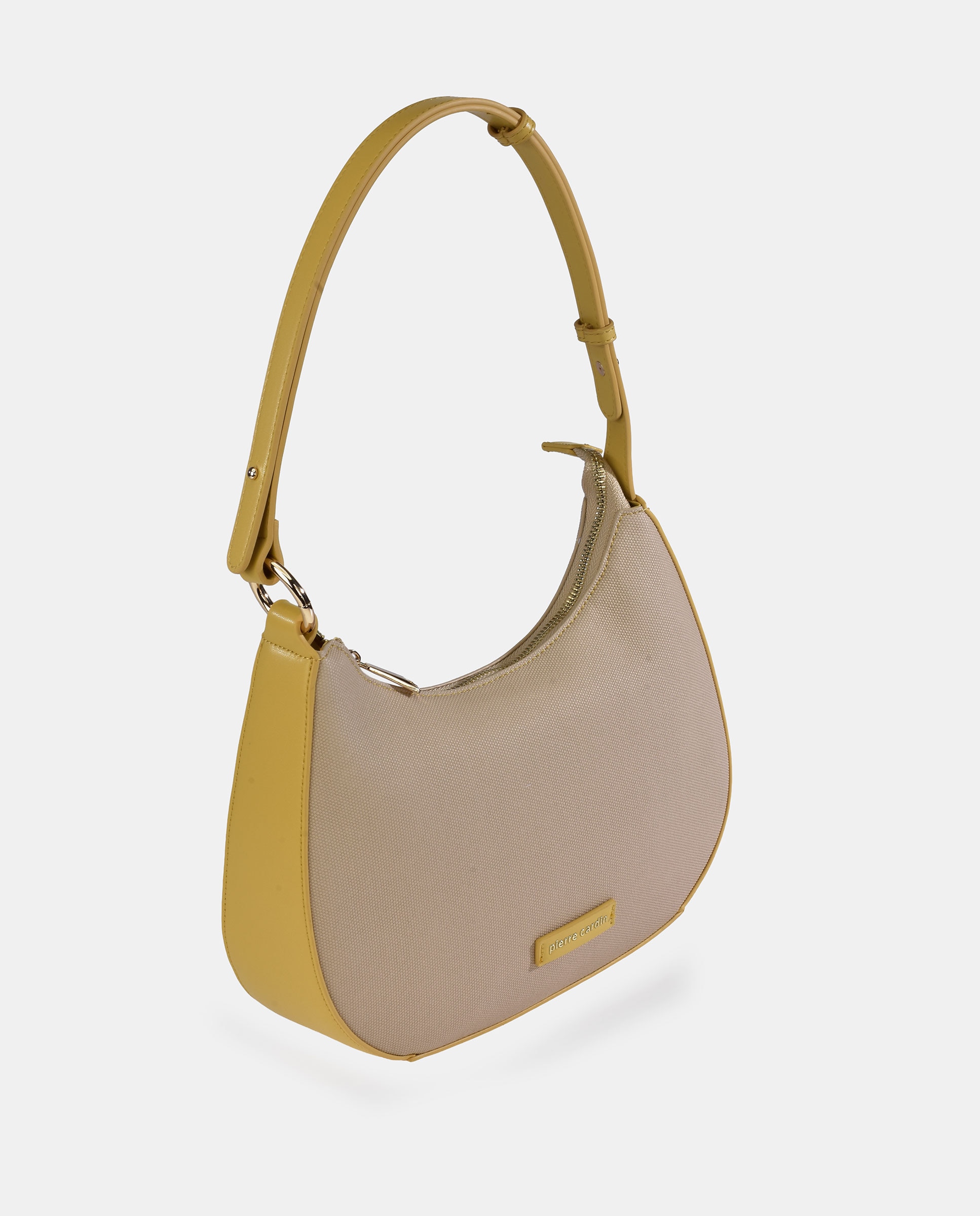Bolso hobo Pierre Cardin con asa larga en P.U. - Amarillo Amarillo-2