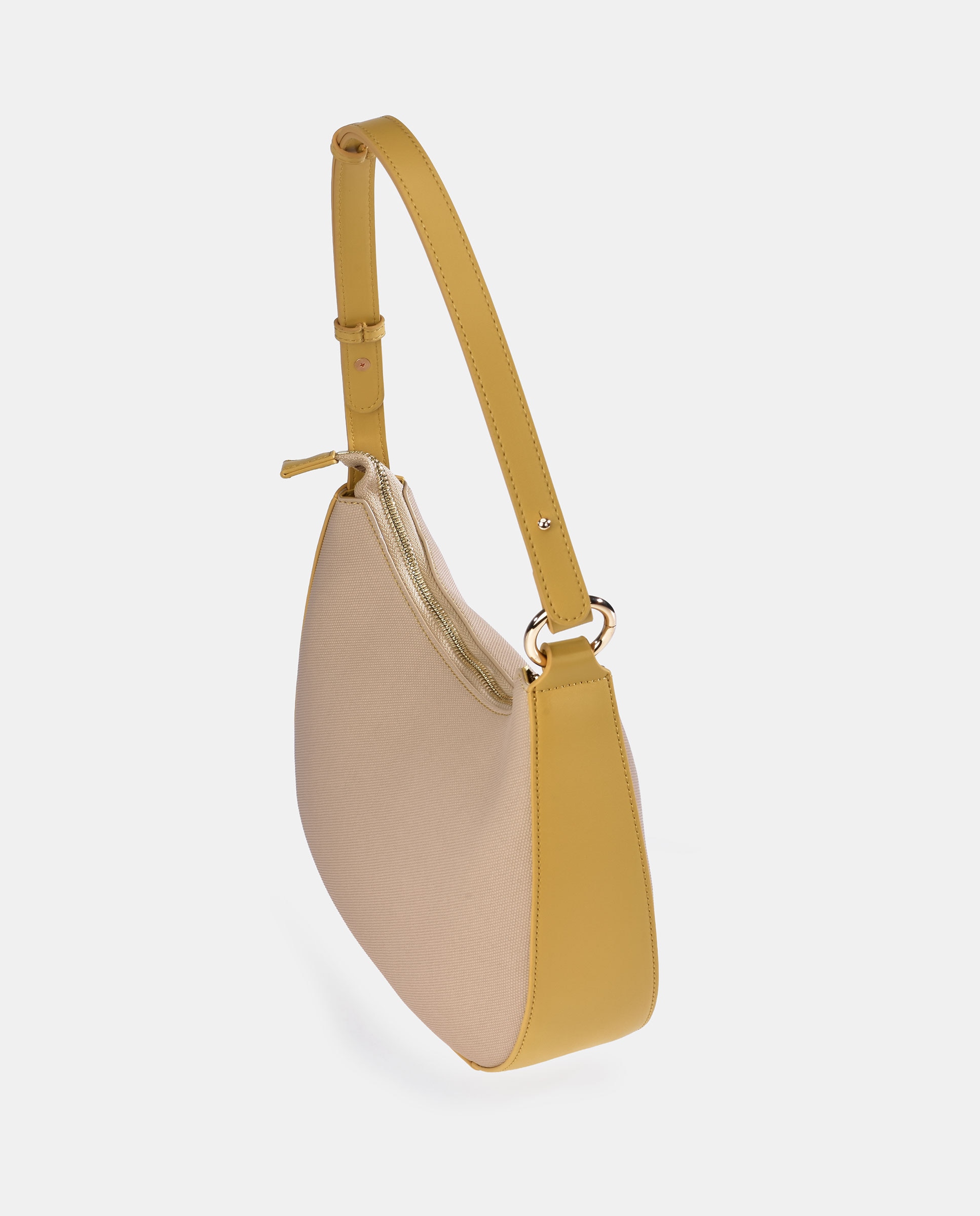 Bolso hobo Pierre Cardin con asa larga en P.U. - Amarillo Amarillo-3