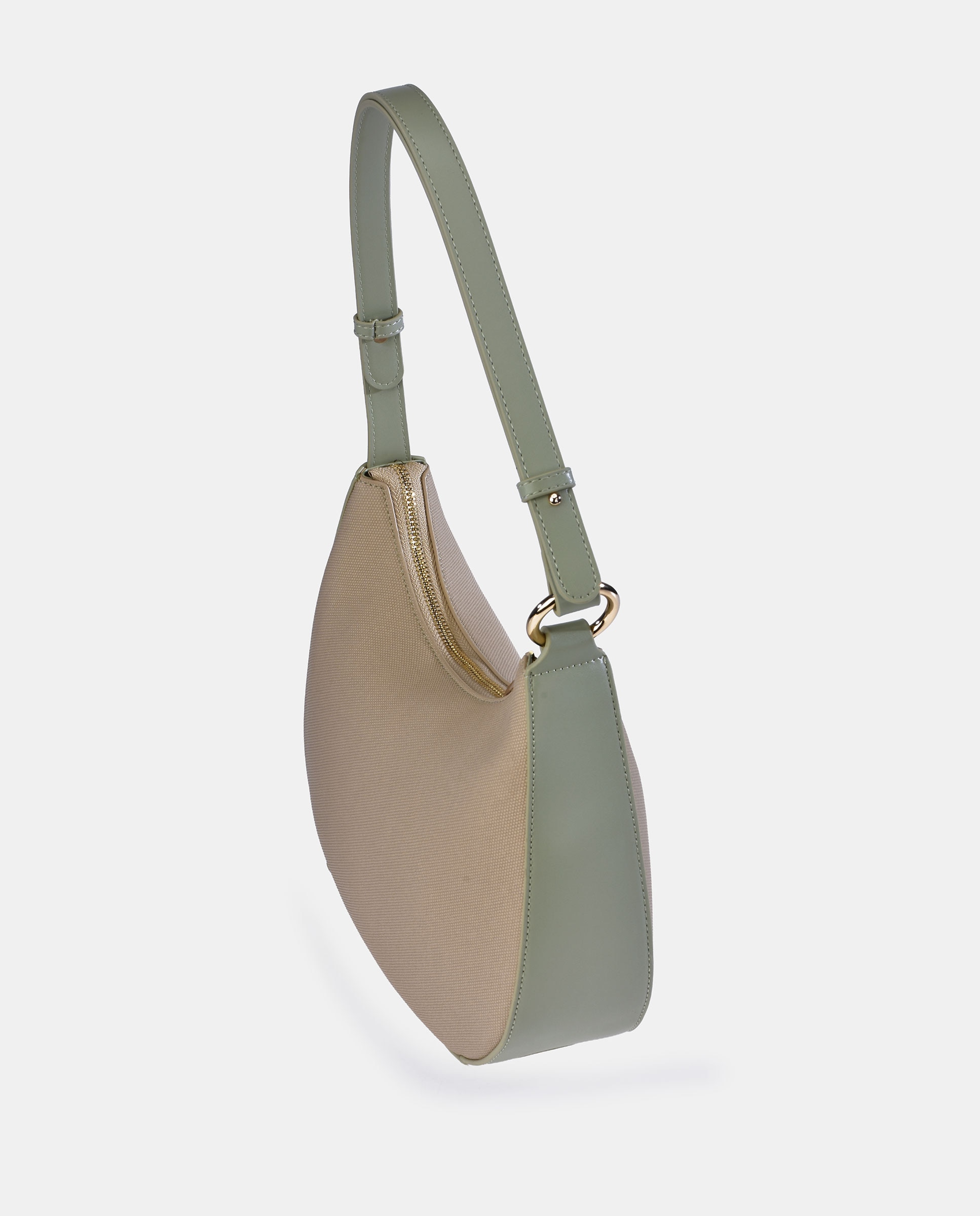 Mala Hobo de Alça Comprida em P.U Verde Água-3