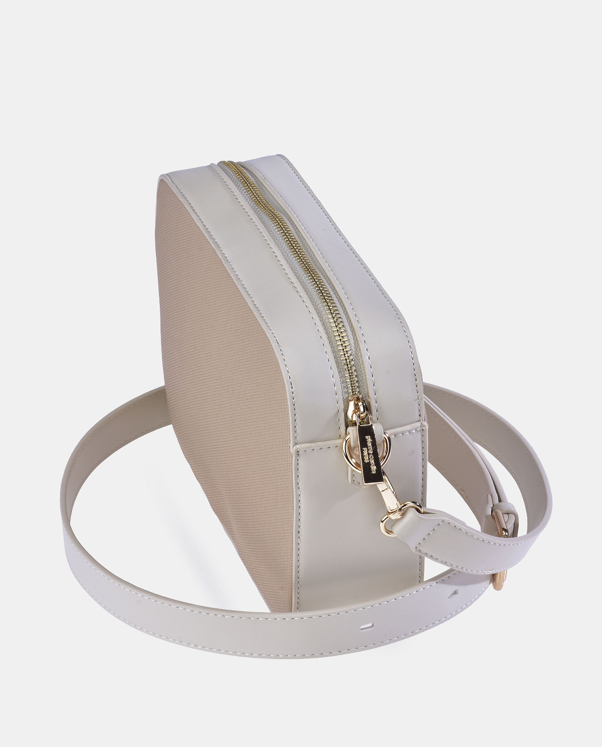Mala Crossbody com Alça de Tiracolo Desmontável em P.U. Bege-3