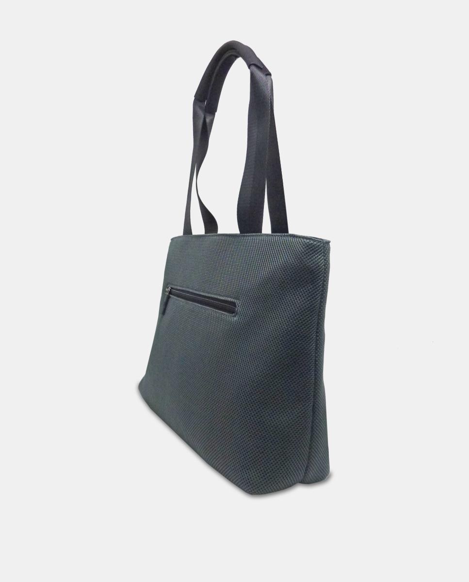Mala de Ombro Tipo Shopper com Fecho de Correr Cinzento-2