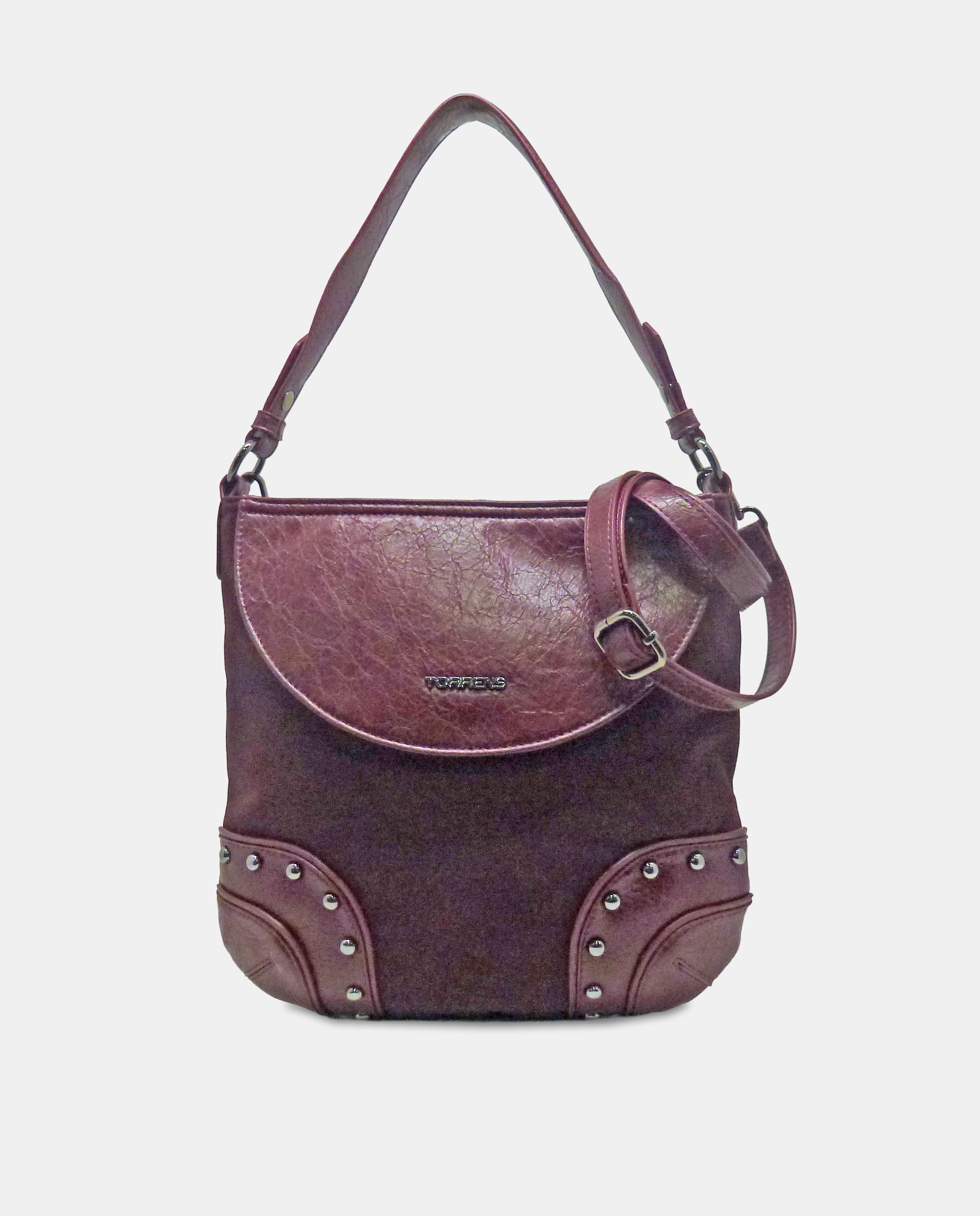 Bolso tipo hobo con asa extraible - Torrens - Granate Granate-1