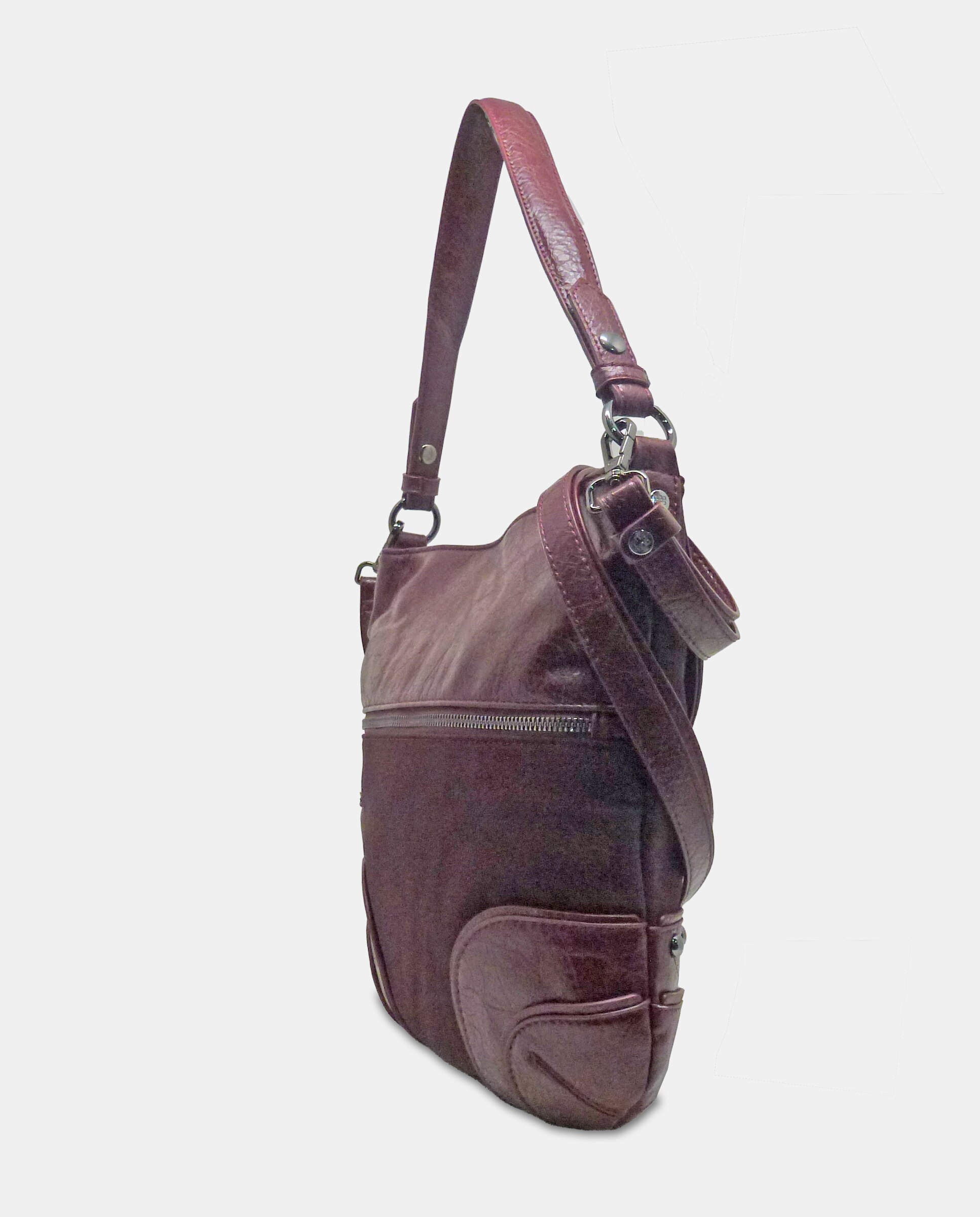 Bolso tipo hobo con asa extraible - Torrens - Granate Granate-2