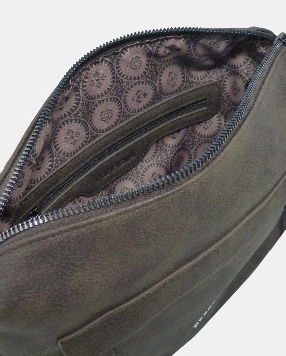 Bandolera con cremallera y asa regulable - Torrens - Gris Gris-3