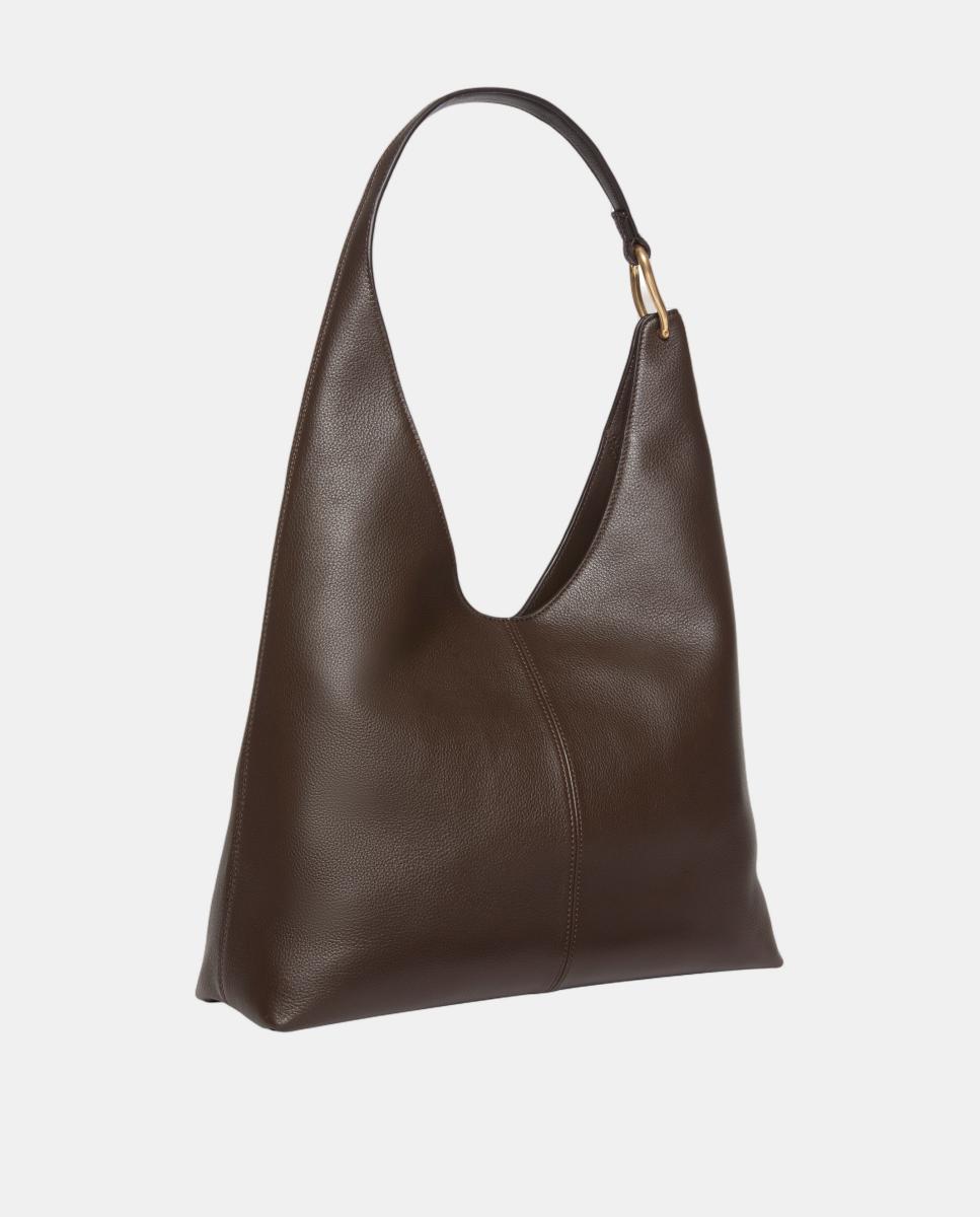 Mala Shopper de Ombro em Pele Castanho-2