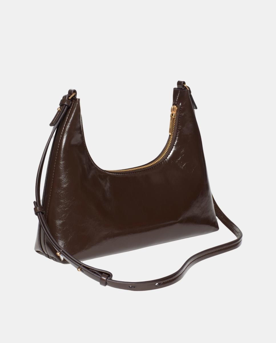 Bolso de hombro Calvin Klein con acabado acharolado - Marrón Marrón-2