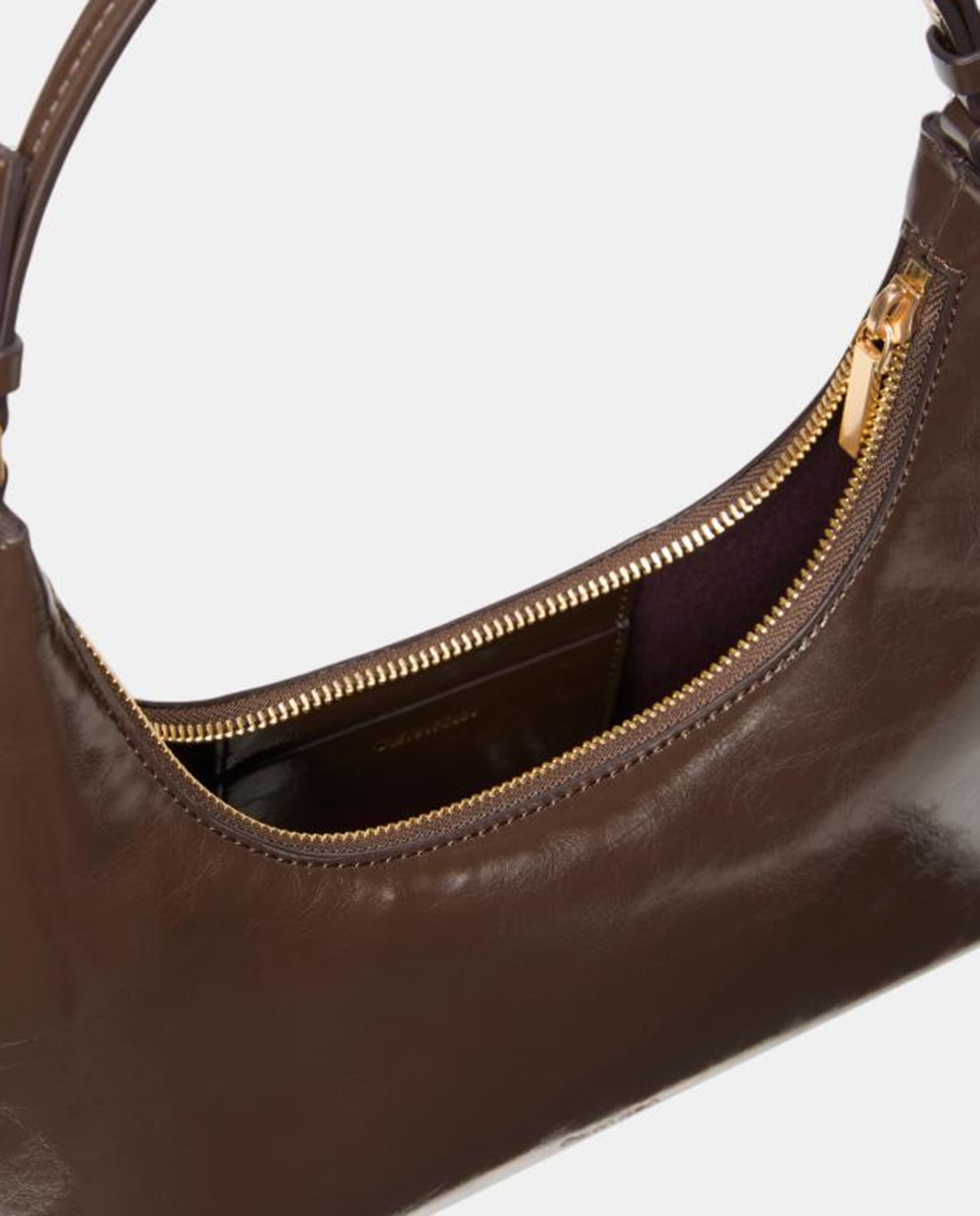 Bolso de hombro Calvin Klein con acabado acharolado - Marrón Marrón-3