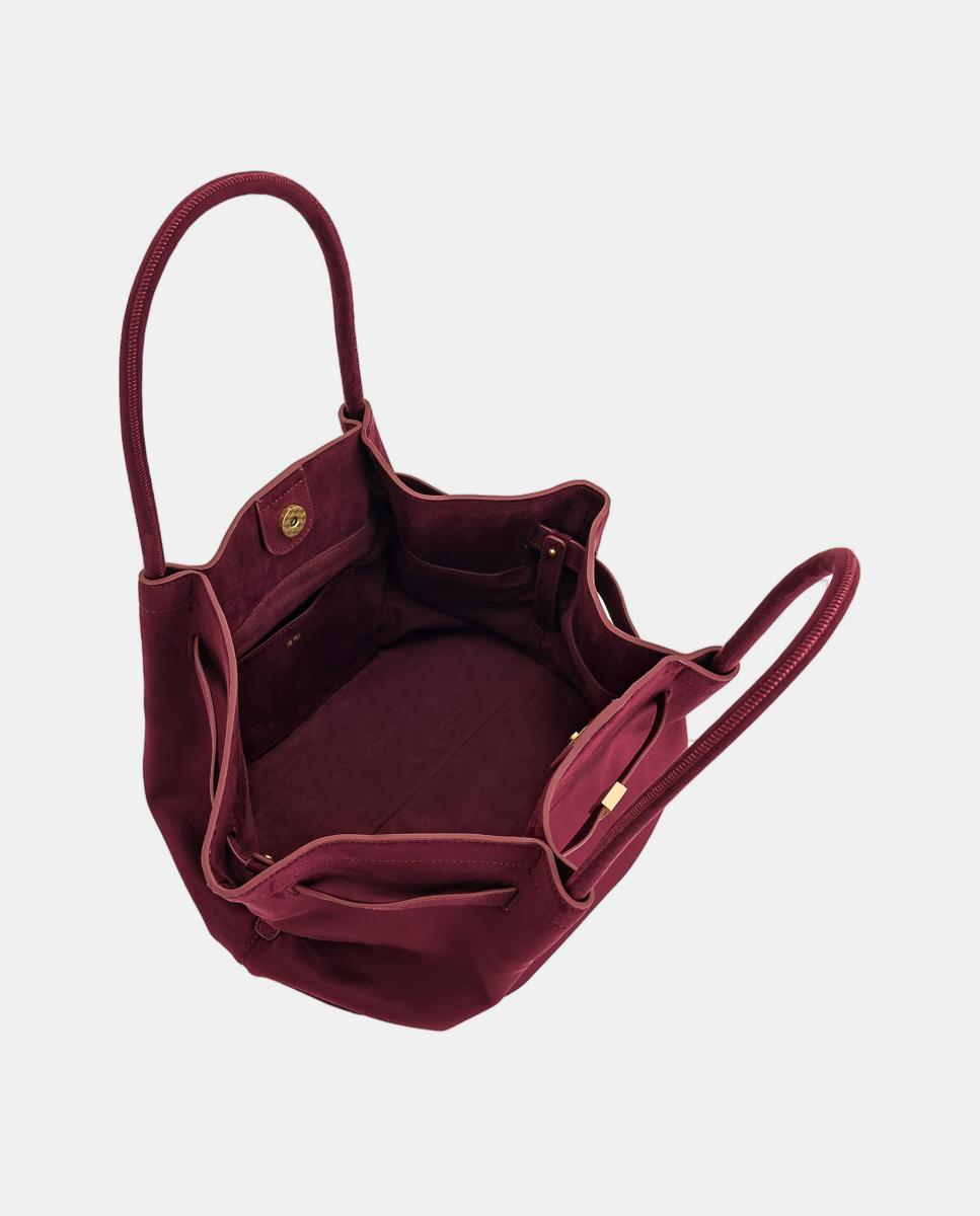 Mala Tipo Tote Média Modelo Hana Bordeaux-4