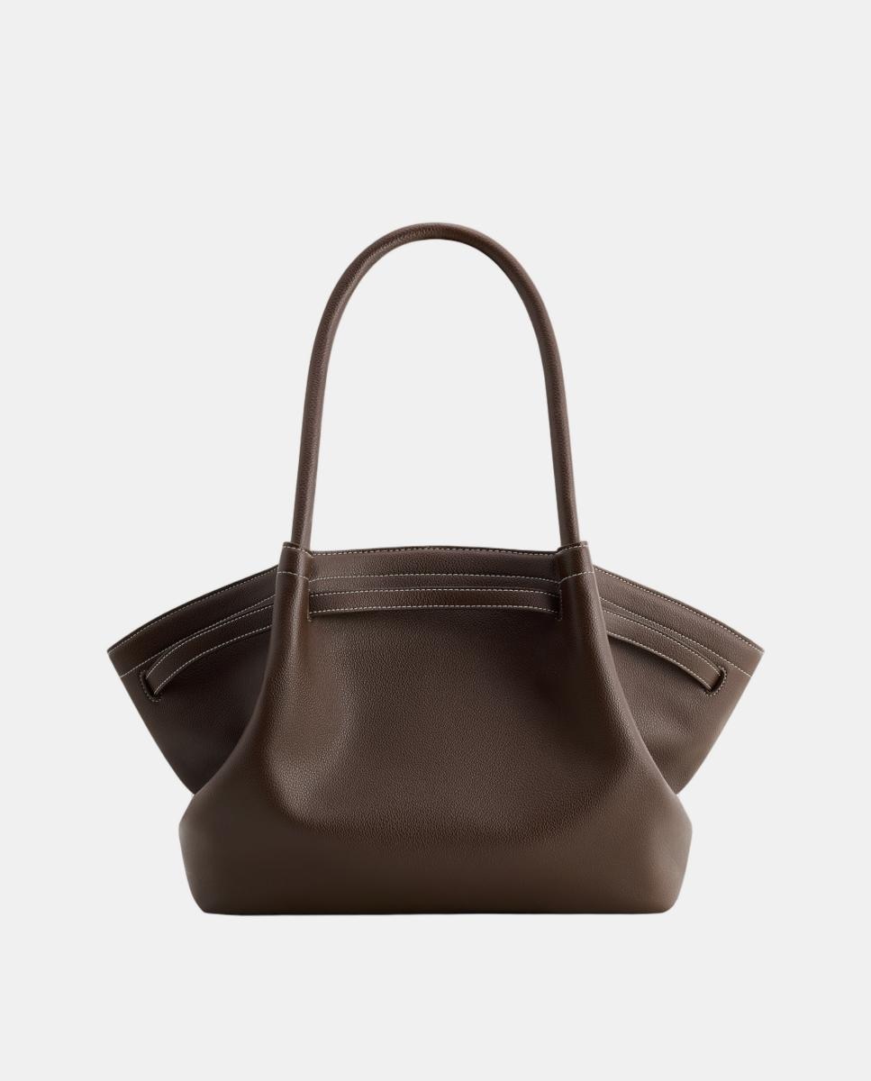 Mala Tipo Tote Grande Modelo Hana Castanho-escuro-3