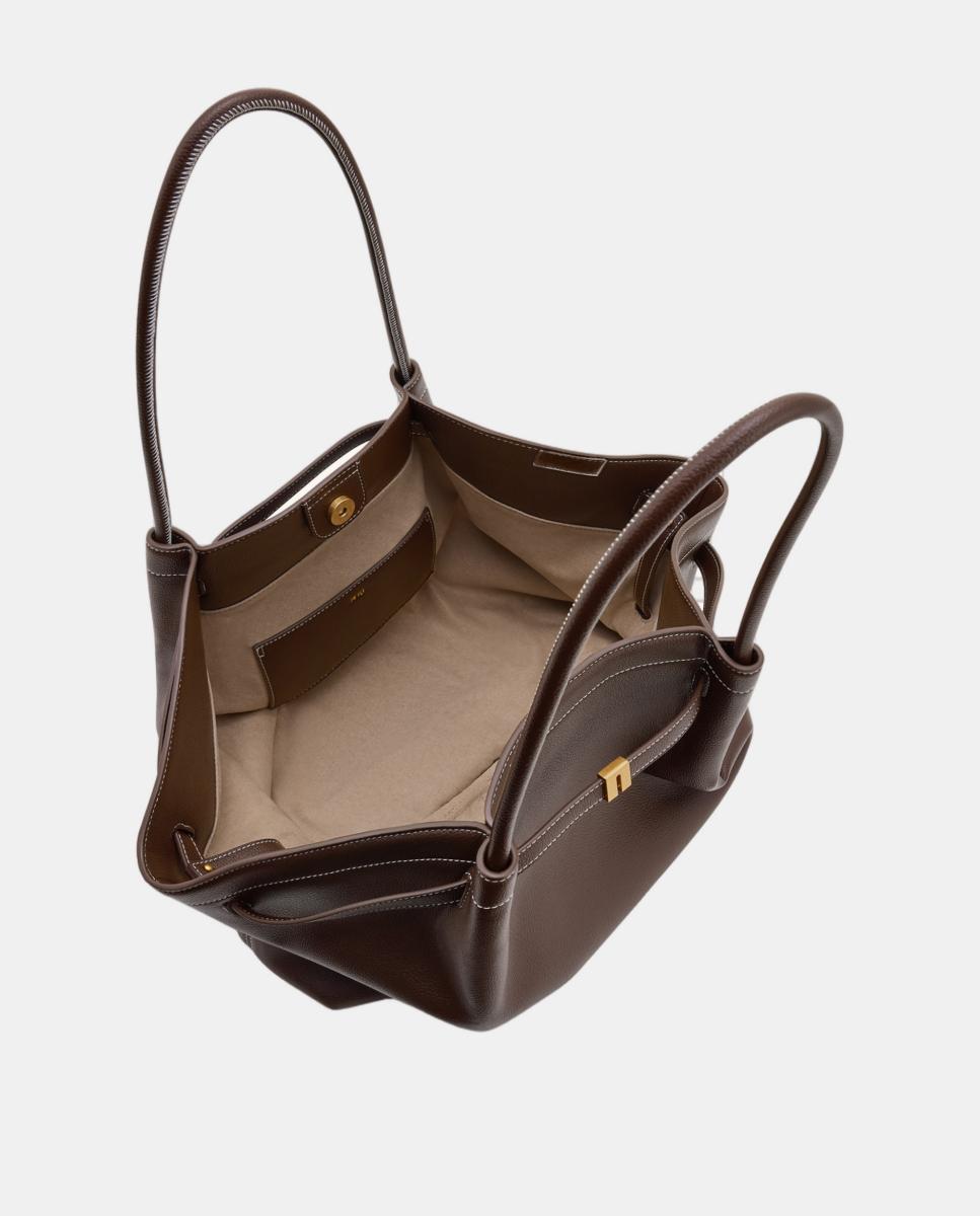 Mala Tipo Tote Grande Modelo Hana Castanho-escuro-4