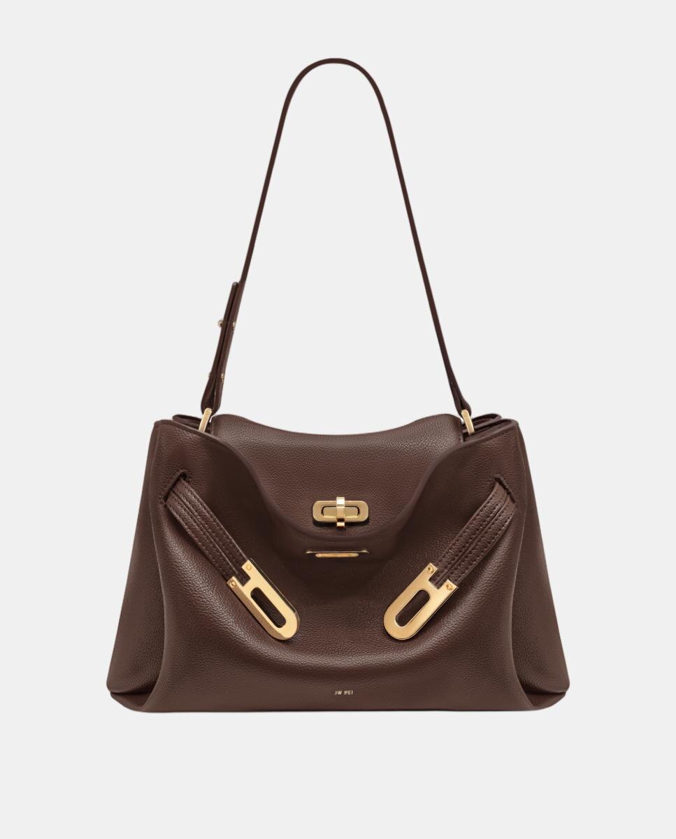 Imagen 0 de Bolso de hombro grande modelo Rhea de JW PEI Marrón