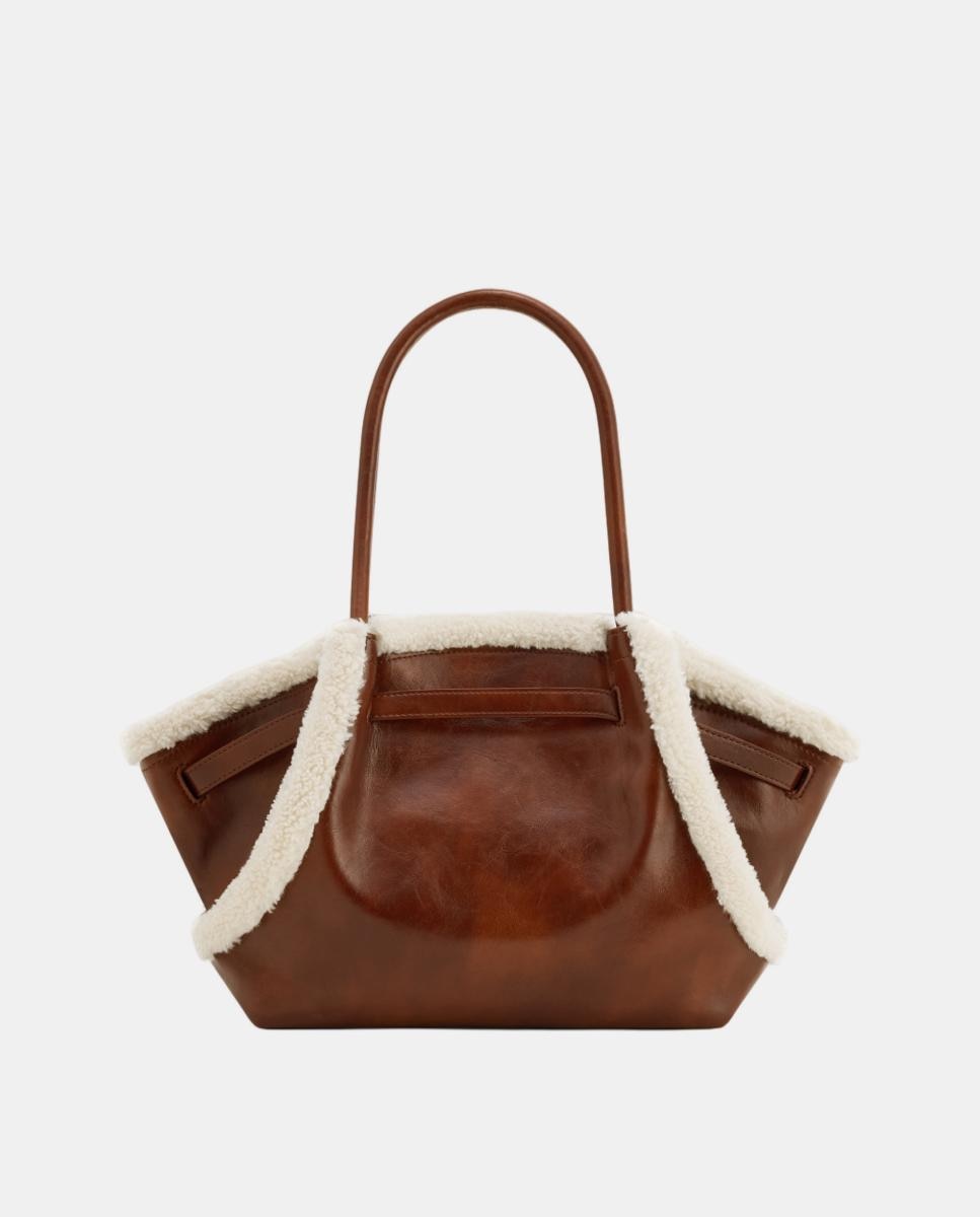 Mala Tipo Tote Média Modelo Hana Castanho-3