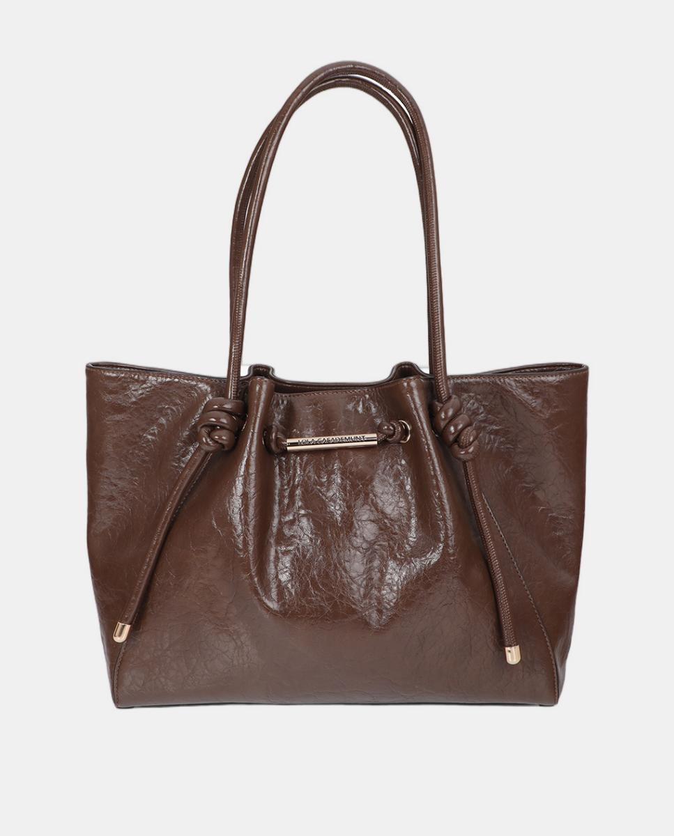 Shopper con detalle de tubo metálico - Lola Casademunt - Marrón Marrón-1