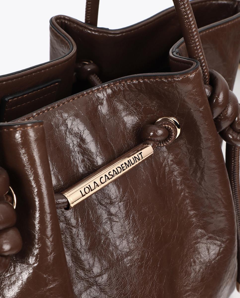 Shopper con detalle de tubo metálico - Lola Casademunt - Marrón Marrón-6
