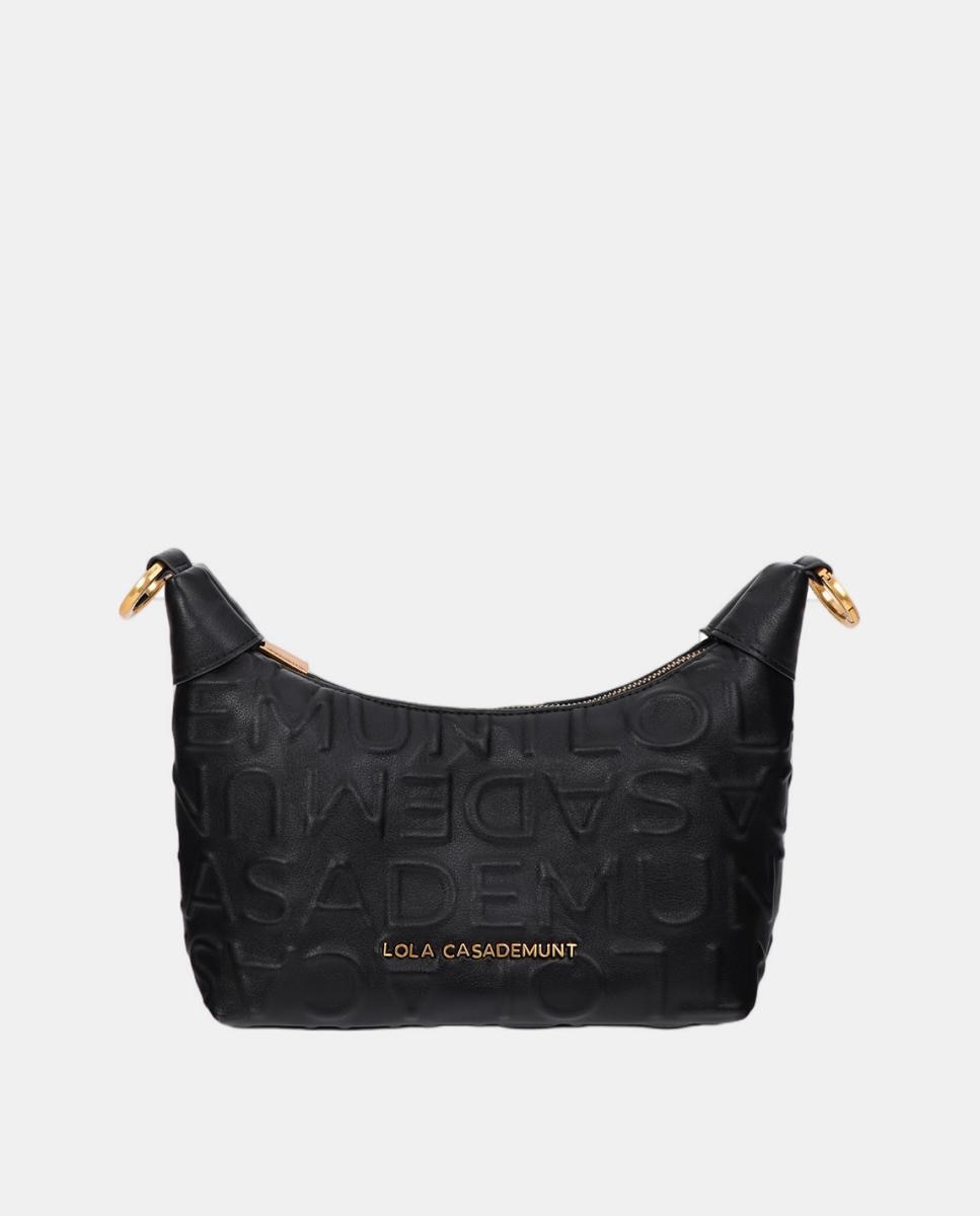 Mala a Tiracolo com Efeito de Pele Preto-2