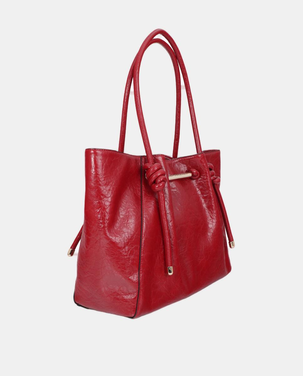 Mala Shopper com Detalhe de Tubo Metálico Vermelho-2
