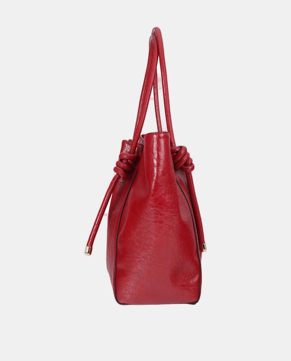 Mala Shopper com Detalhe de Tubo Metálico Vermelho-3