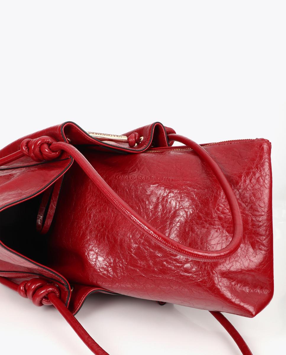 Mala Shopper com Detalhe de Tubo Metálico Vermelho-6
