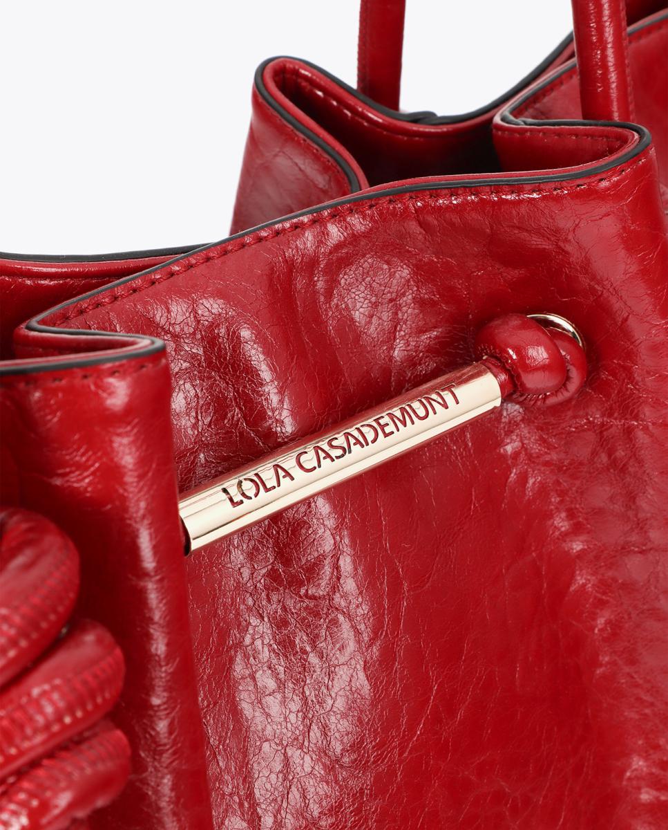 Mala Shopper com Detalhe de Tubo Metálico Vermelho-7