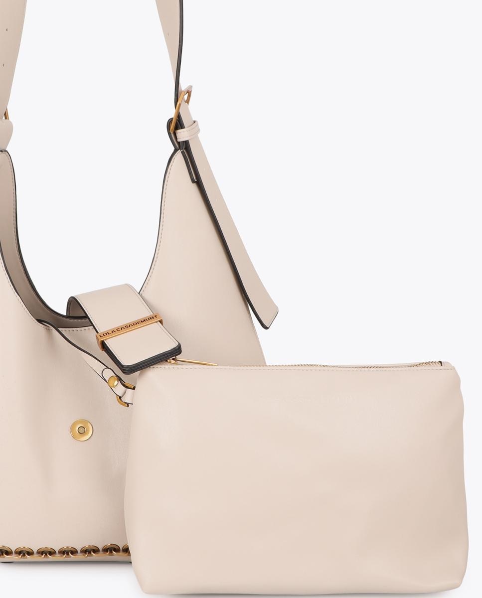 Mala Hobo com Ilhoses Creme-5