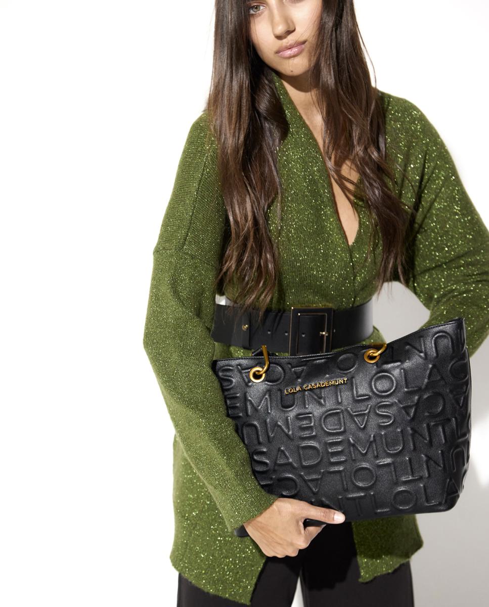 Mala Shopper com Efeito de Couro Castanho-7