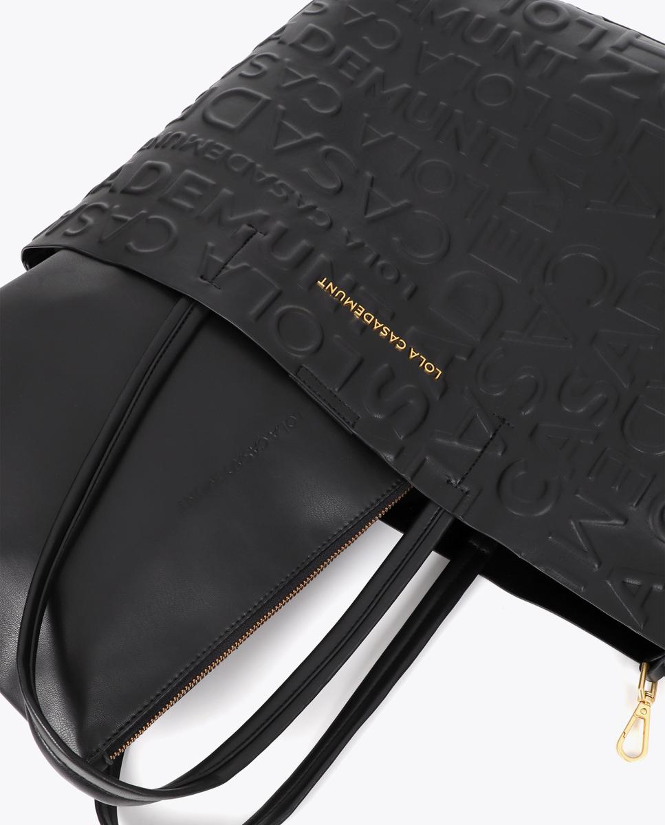 Mala Shopper Básica com Monograma Preto-5