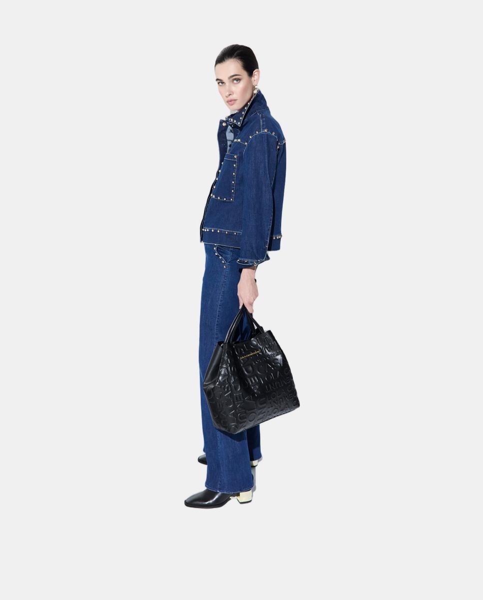 Mala Shopper Básica com Monograma Preto-9