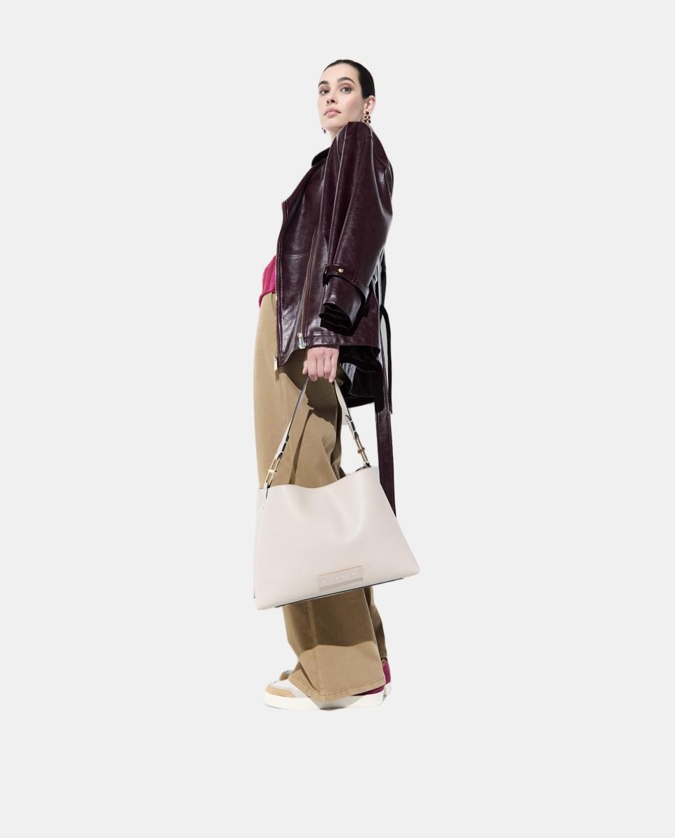 Mala Shopper de Efeito de Couro Cru-7