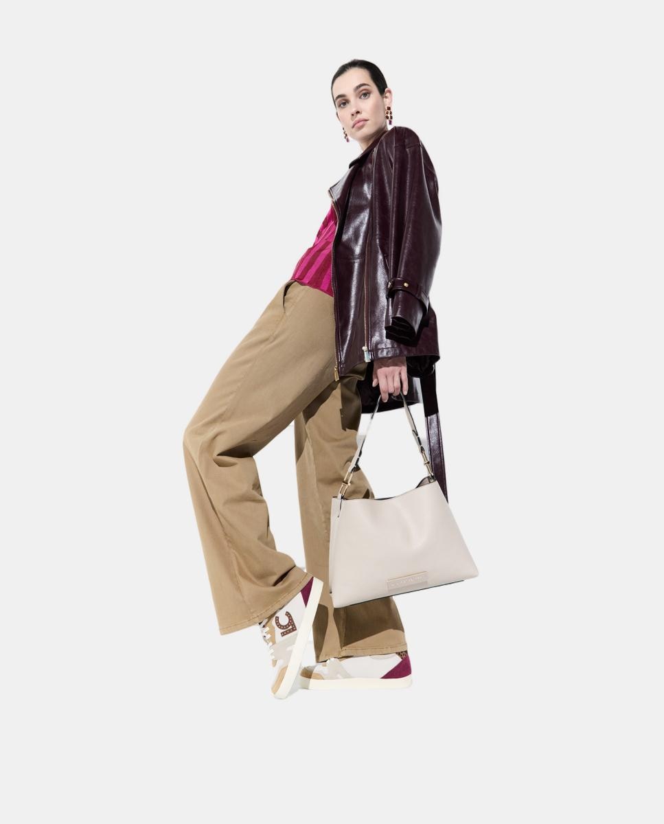 Mala Shopper de Efeito de Couro Cru-8
