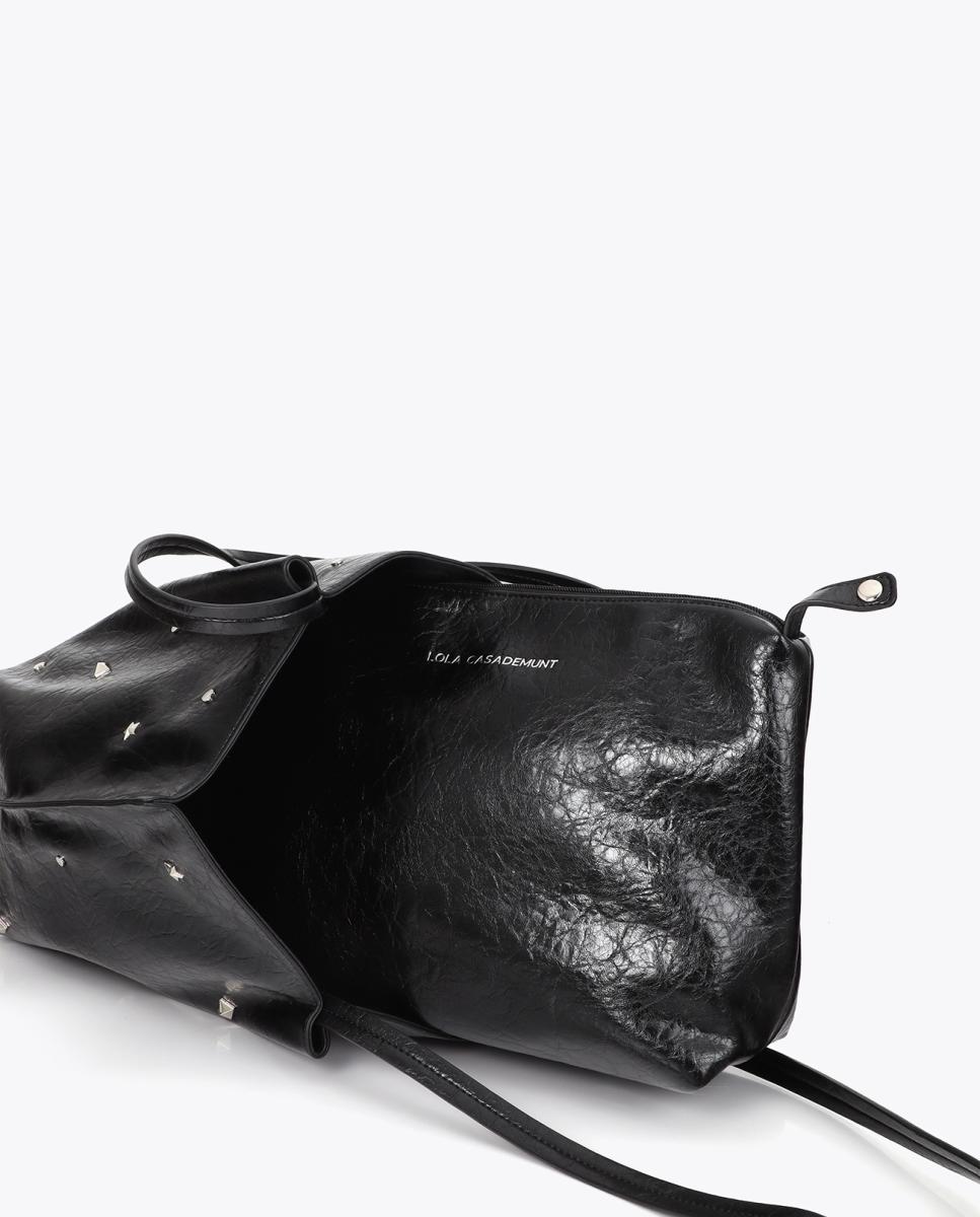 Mala Shopper com Estrela e Coração com Rebites Preto-5