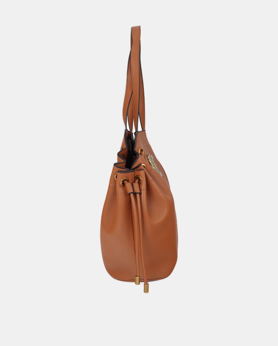 Mala Shopper com Detalhe de Corrente Camel-3